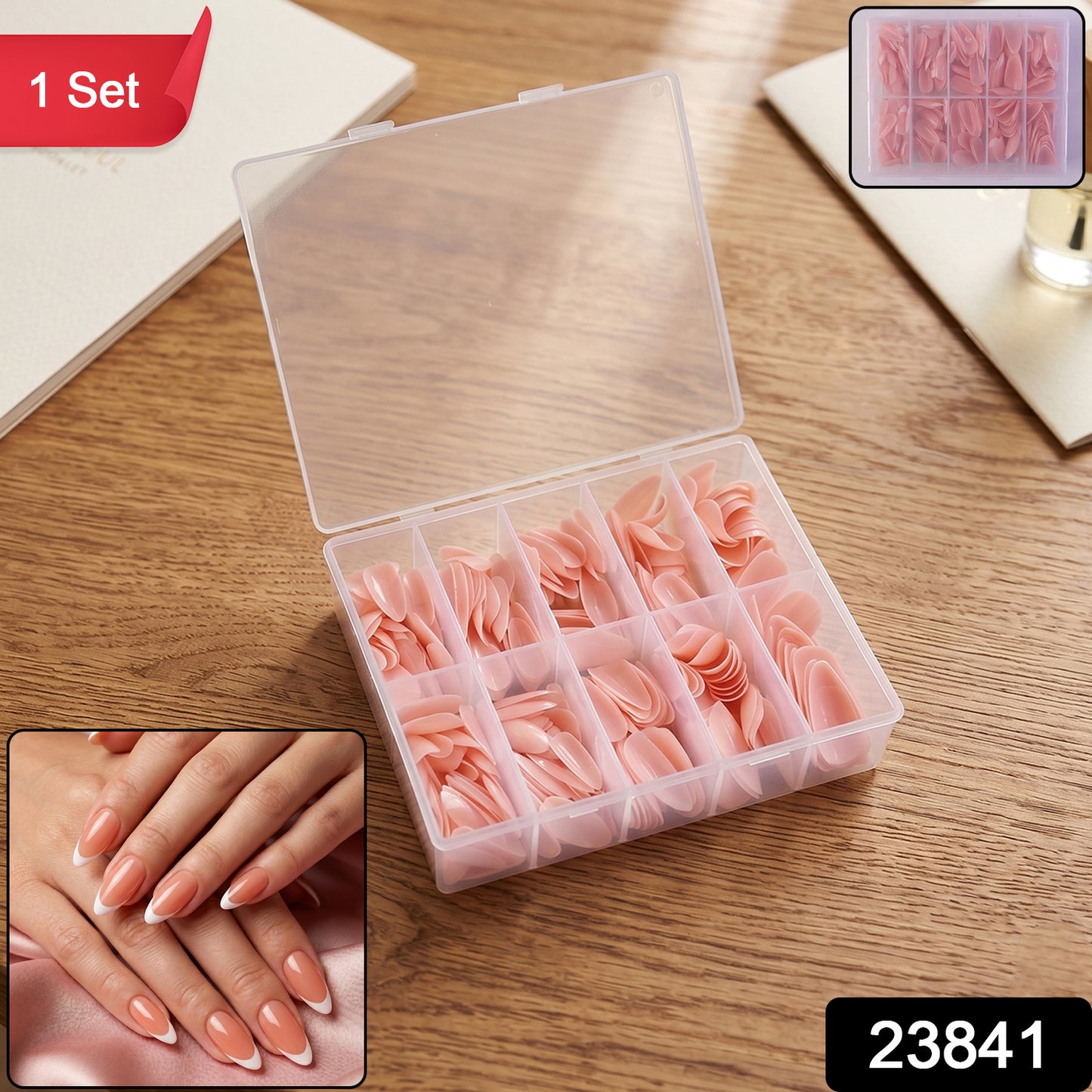 Set of artificial nail tips by Wukusy, salon-style manicure nails perfect for home or professional nail art application