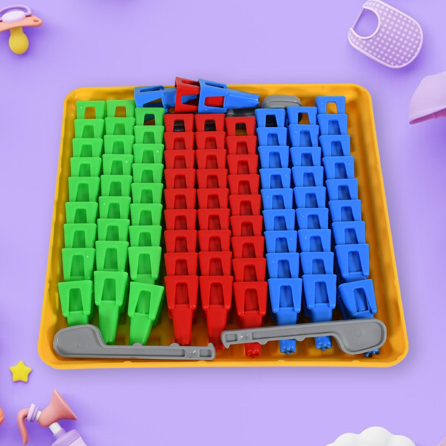 Wukusy 1936 Plastic Color Crush game board with colorful puzzle pieces, suitable for kids and adults, educational and fun toy set