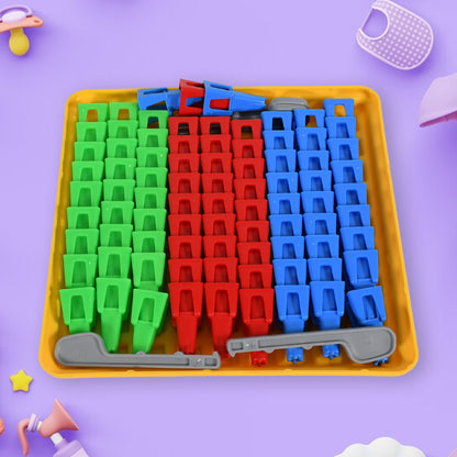Wukusy 1936 Plastic Color Crush game board with colorful puzzle pieces, suitable for kids and adults, educational and fun toy set