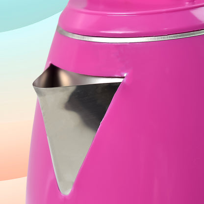 Stainless steel electric kettle by Wukusy with 2-liter capacity and 1500W power, featuring a sleek, modern design.