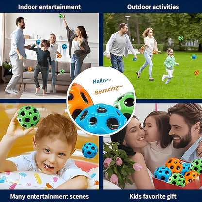 Wukusy rubber super bouncy coral star anti-stress ball in multicolor, toy designed to relieve stress and improve focus.