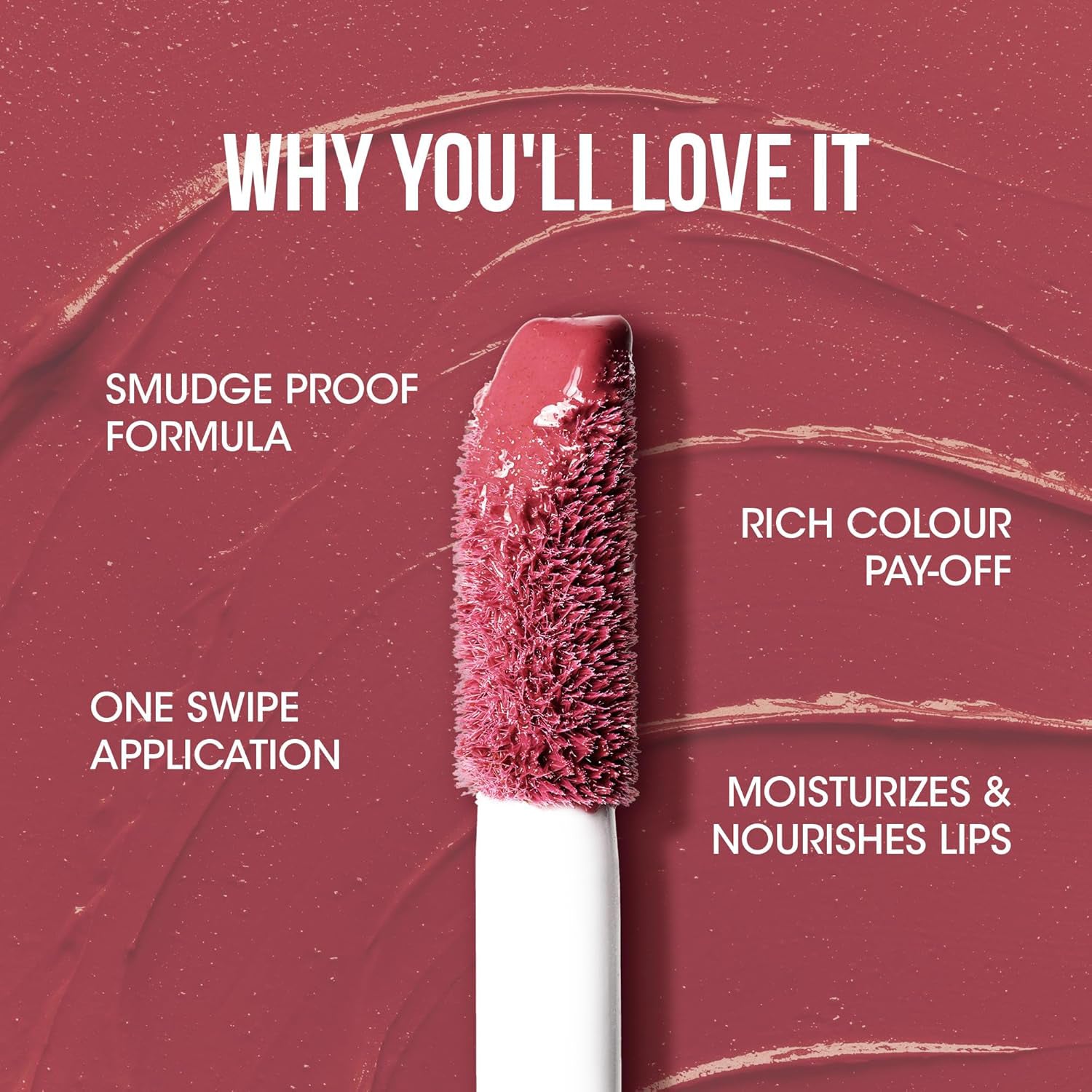 Wukusy OG Beauty Coral Charm Moisture Lock Liquid Lipstick in 4.5ml tube with coral-colored applicator for healthy, vibrant lips.