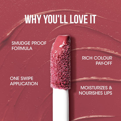 Wukusy OG Beauty Coral Charm Moisture Lock Liquid Lipstick in 4.5ml tube with coral-colored applicator for healthy, vibrant lips.