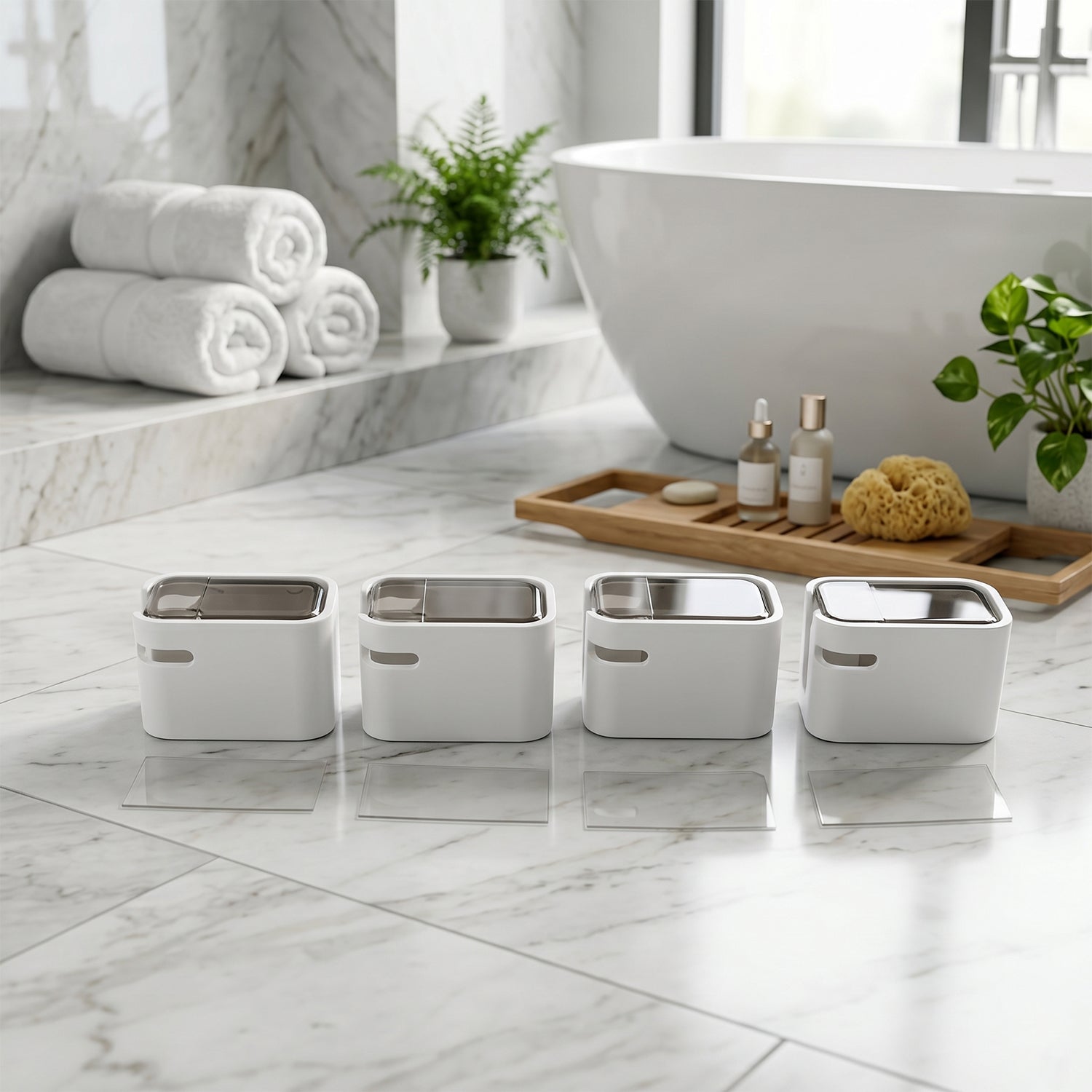Wukusy self-adhesive dustproof toothbrush holder mounted on bathroom wall, space-saving design with wall mount for easy access.