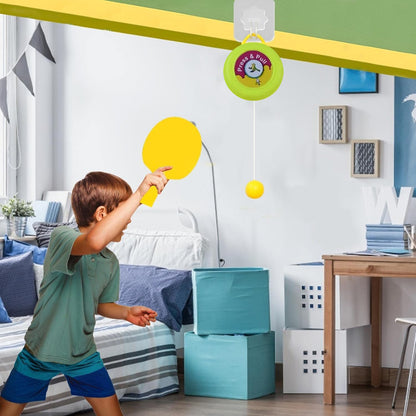 Wukusy portable indoor hanging table tennis set with self-training system, includes three balls for practice and gameplay.