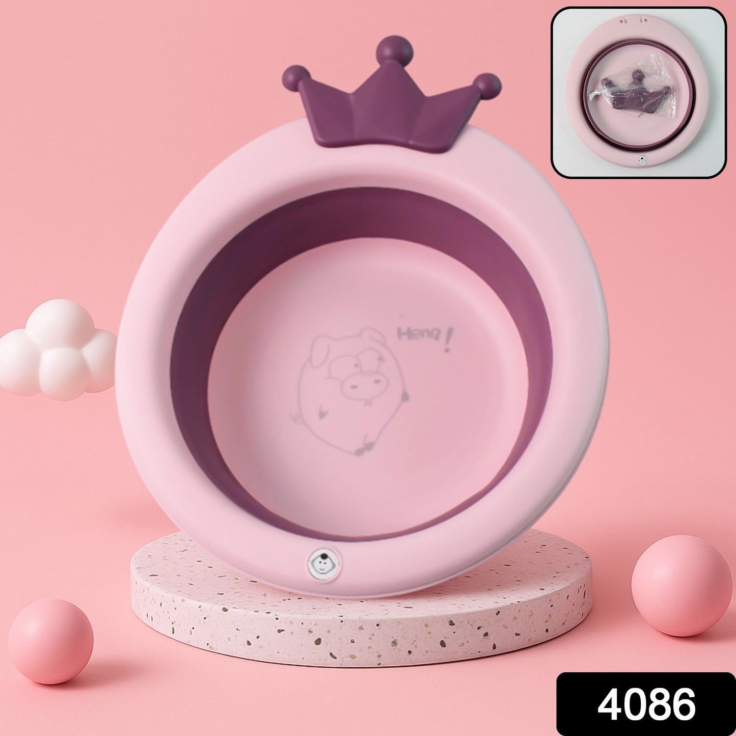 Wukusy premium baby bathtub with non-slip base, designed for safe and comfortable bathing for infants.