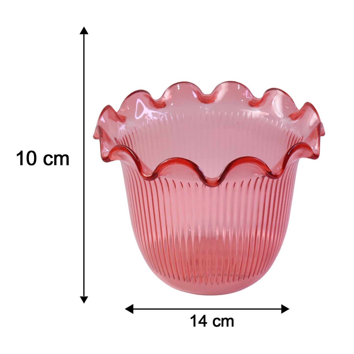 Decorative ruffled flower pot planter vase by Wukusy, for home table decor and plant display, featuring a stylish floral design.