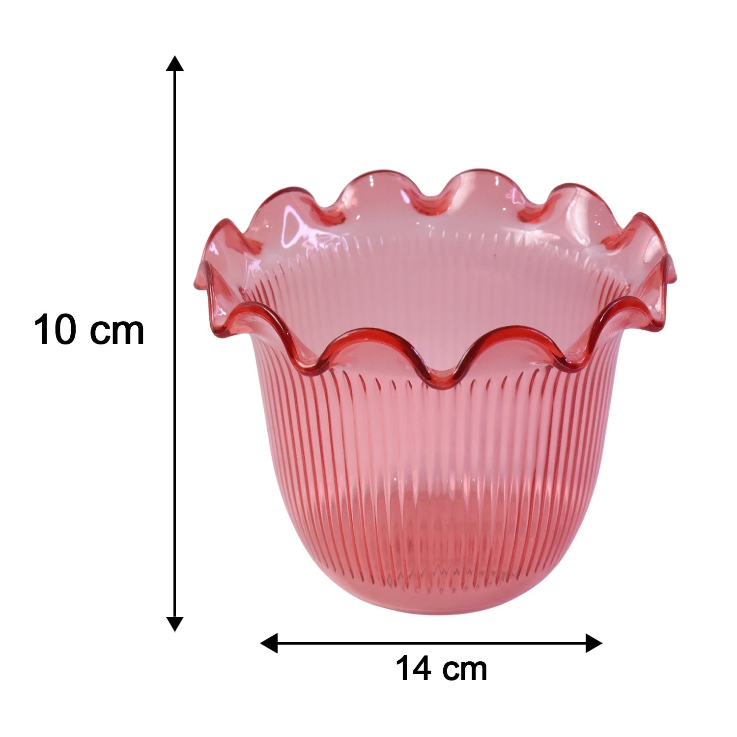 Decorative ruffled flower pot planter vase by Wukusy, for home table decor and plant display, featuring a stylish floral design.