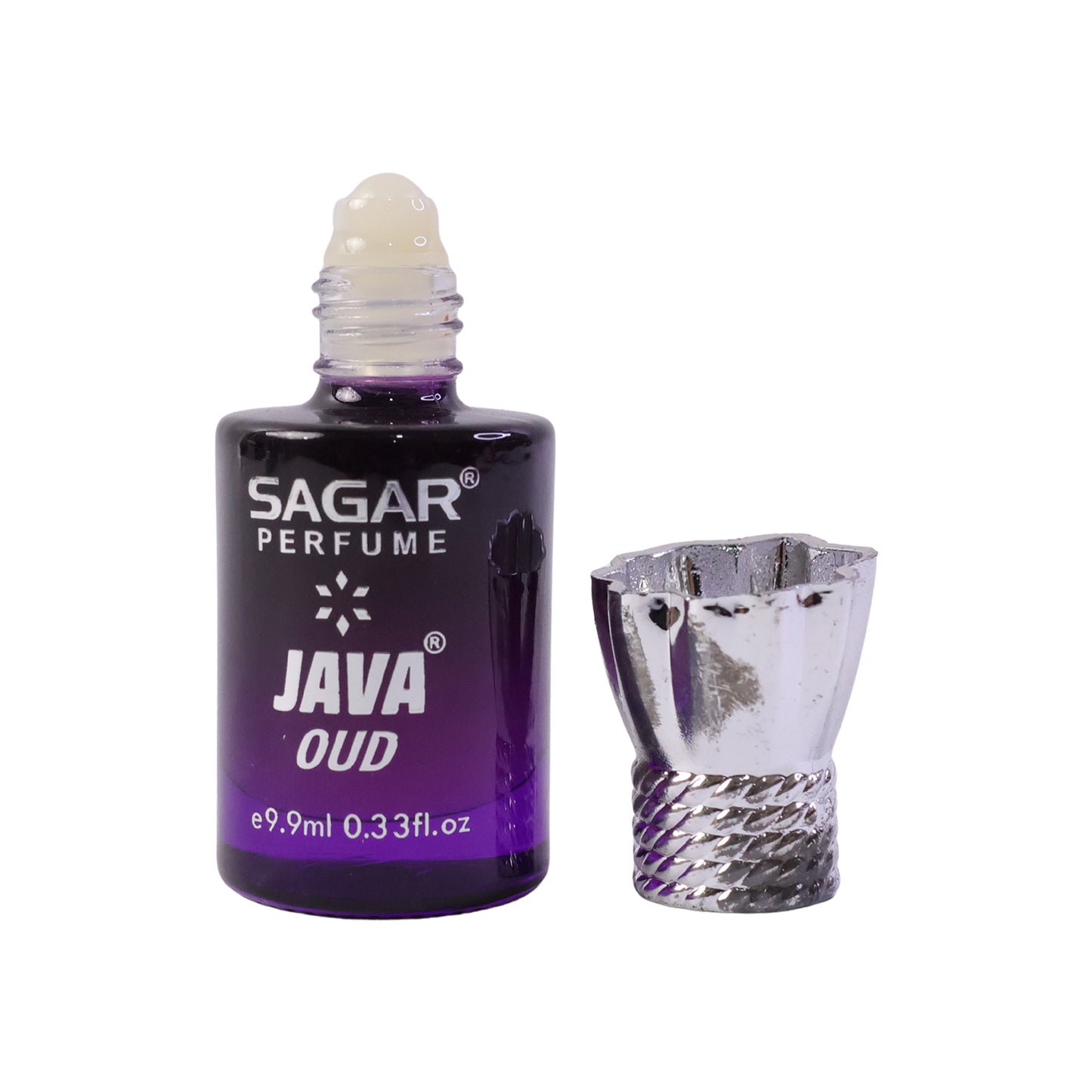 Wukusy Sagar Java Oud Roll-On Attar, alcohol-free perfume oil in 9.9 ml bottle, suitable for men and women, with a rich oud scent.