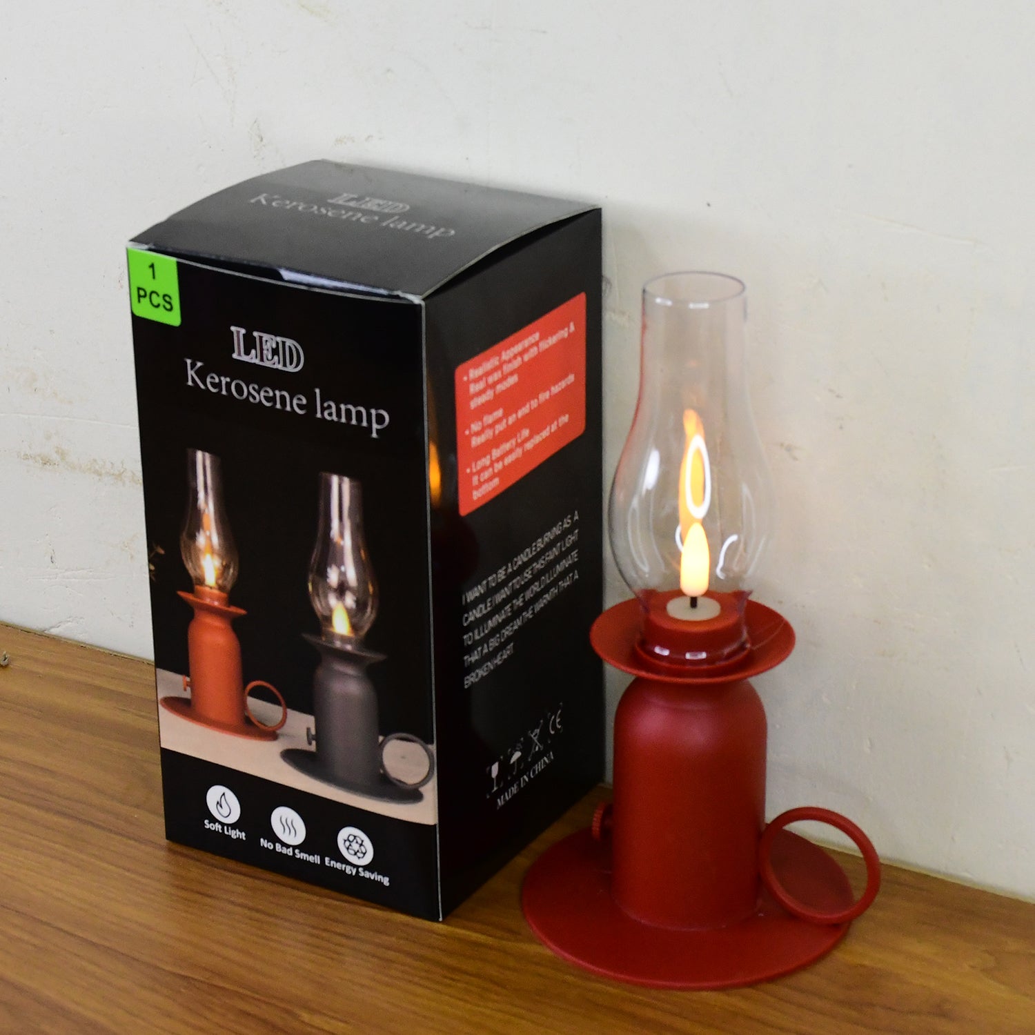 Vintage style plastic candle light LED lamp by Wukusy, featuring a warm glow and classic design for cozy ambiance.