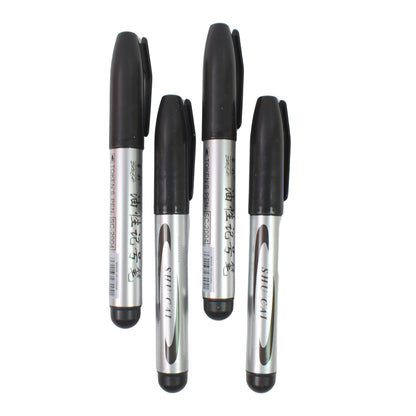 Set of four black Wukusy markers for school and college, suitable for office and classroom use, displayed on a white background.