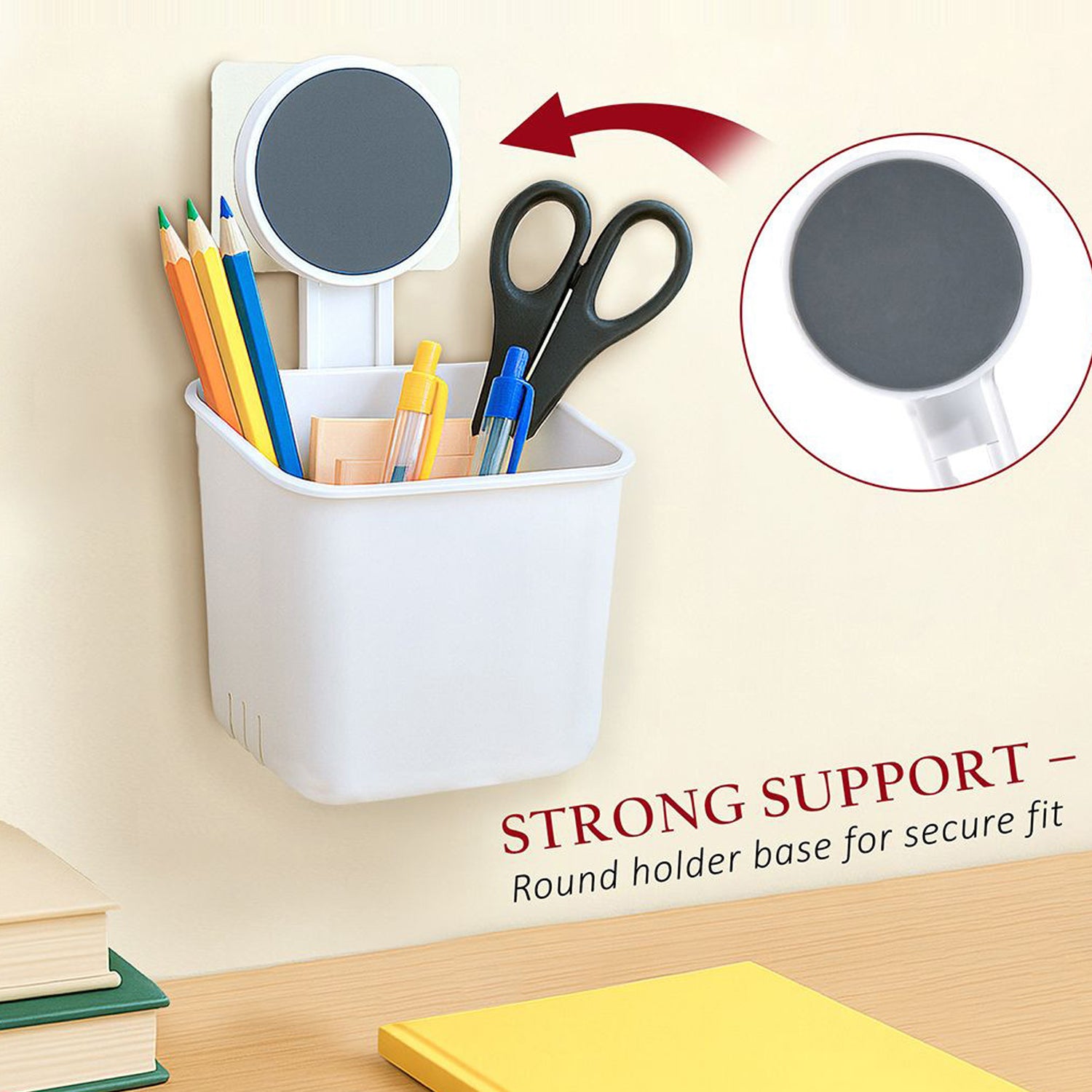 Wall-mounted Wukusy toothbrush bathroom storage organizer with multiple slots for toothbrushes and toothpaste.