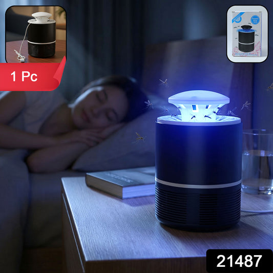 Wukusy USB-powered UV mosquito killer lamp with a sleek design, illuminated UV light attracting and trapping mosquitoes.