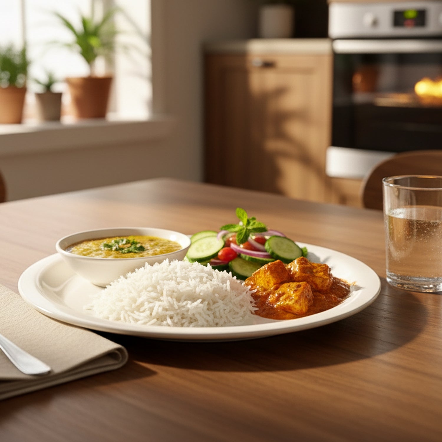 Wukusy premium round 28cm dinner plate for home and kitchen, showing a clean white ceramic surface with a smooth edge.