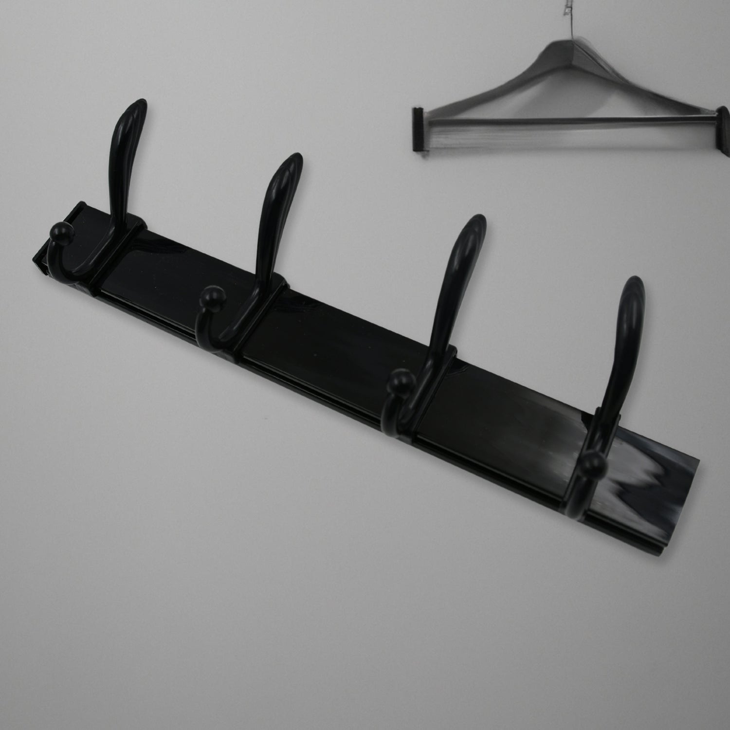 Wukusy 6-hook wall door hanger rack with eco-friendly adhesive, ideal for hanging clothes, jackets, hats, and accessories.