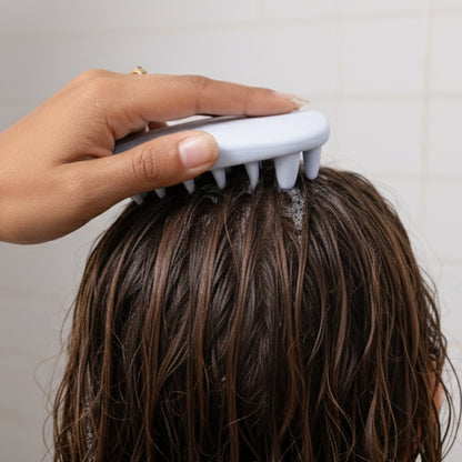 Wukusy premium silicone scalp massager shampoo brush with soft bristles for gentle scalp cleansing and massage.