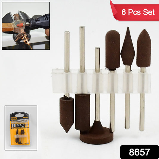 Set of 6 Wukusy mounted abrasive grinding wheel bits for rotary tools, ideal for detailed home improvement and grinding tasks.