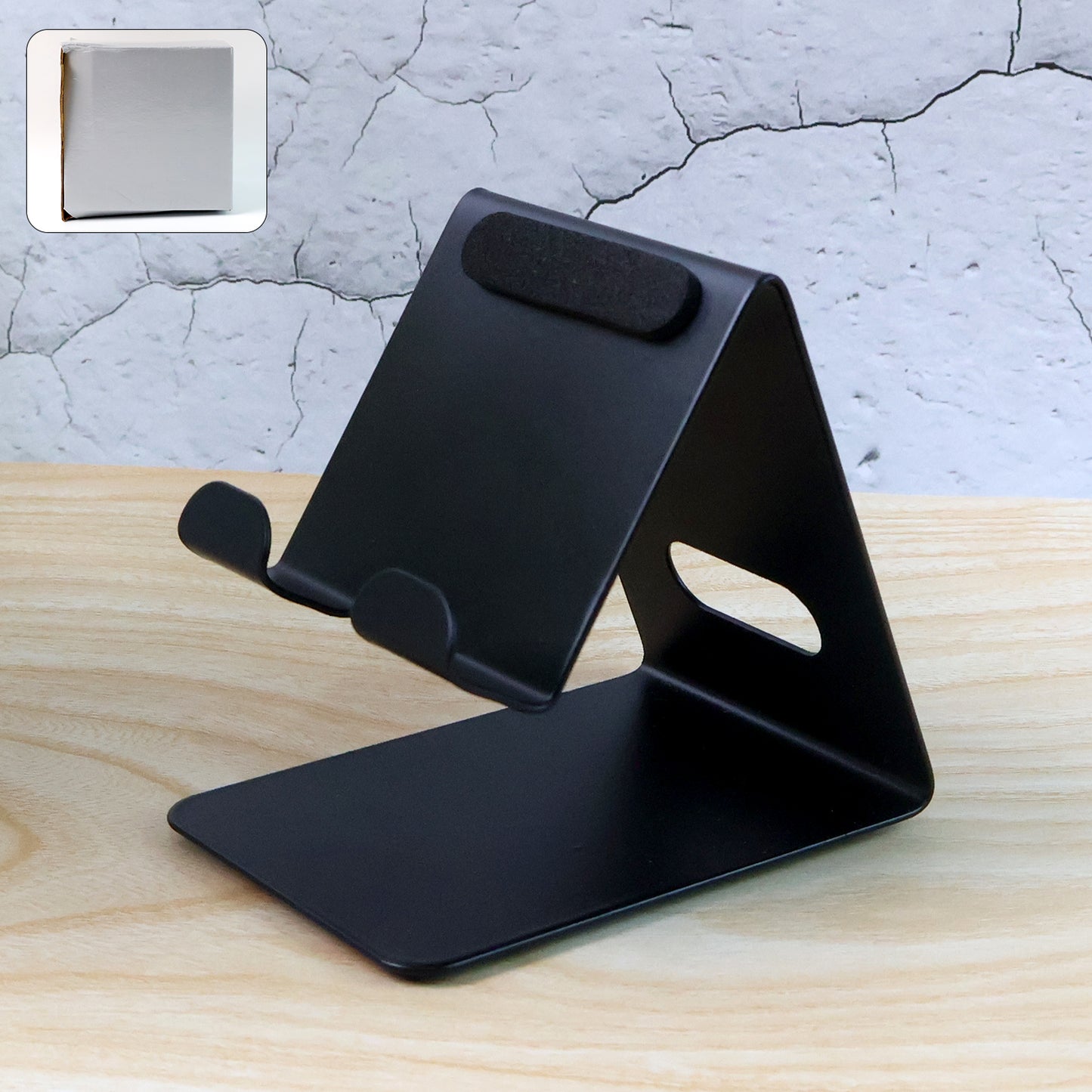 Wukusy Metal Universal Mobile and Tablet Stand Holder showing adjustable design for smartphones and tablets.