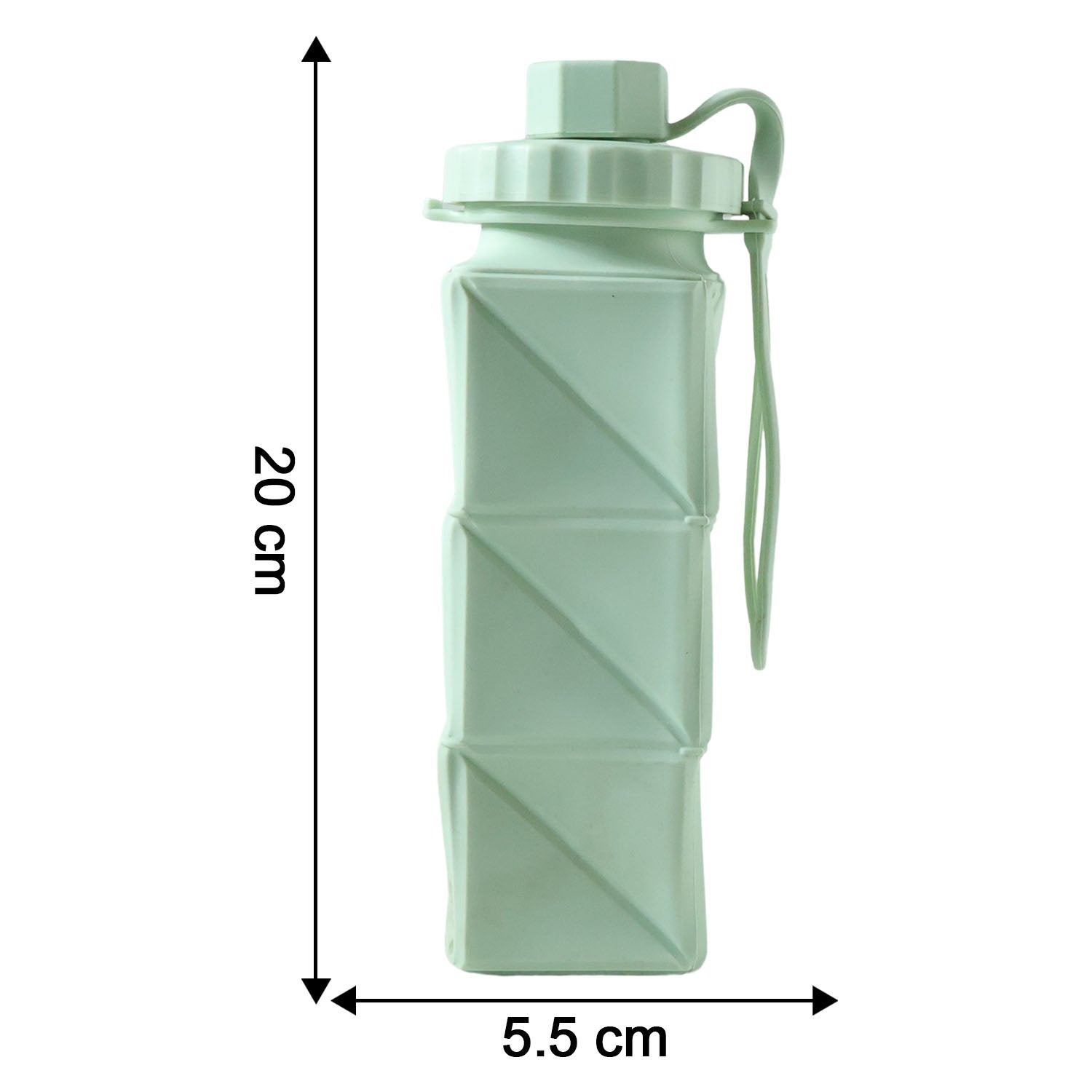 Wukusy premium foldable collapsible water bottle in blue, showing compact design and flexible material for travel and hydration.