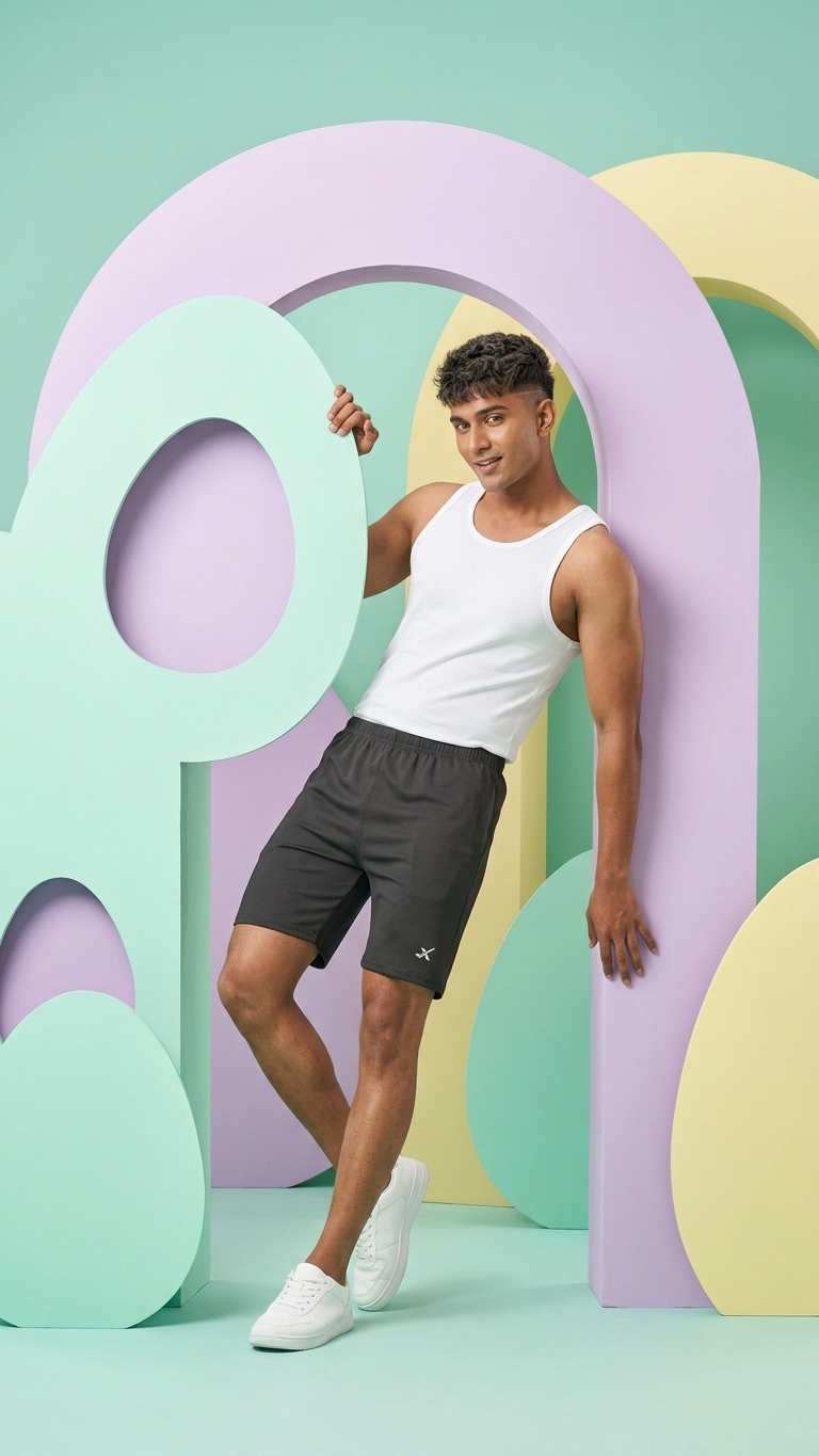 Dropdash men's short running tights worn by a person, showcasing athletic fit and lightweight fabric for active sportswear.