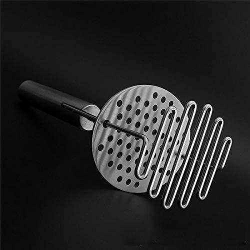 Wukusy stainless steel hand masher for potatoes, vegetables, and baby food, with ergonomic handle and sturdy design.