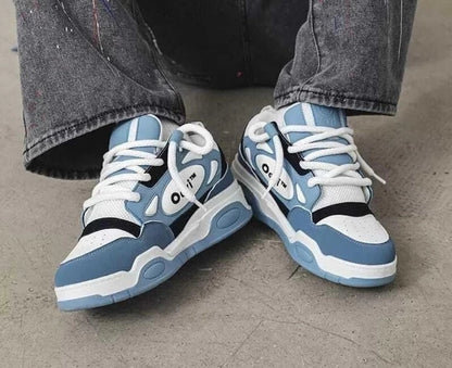 Blue men's sneakers from 7587, size 6, featuring a stylish and comfortable design perfect for casual wear.