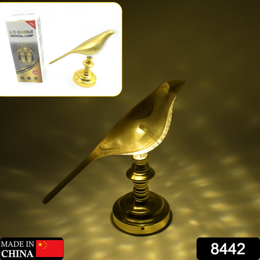 Wukusy Sparrow LED table lamp with crystal decoration, soft light, energy-saving design, ideal for home decor.