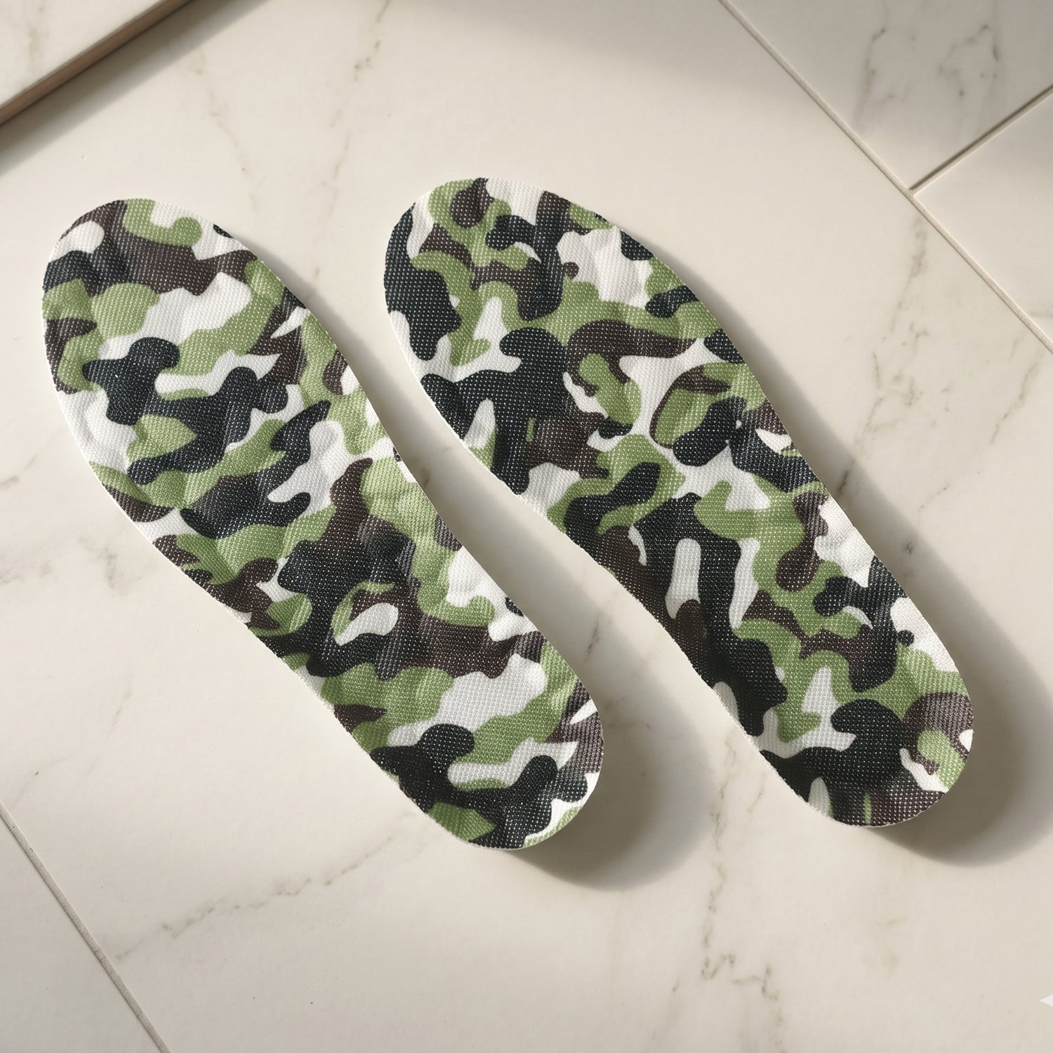 Wukusy camouflage comfort shoe insoles with soft cushioning for size 35-38, designed for added comfort and support.