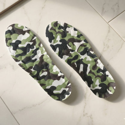Wukusy camouflage comfort shoe insoles with soft cushioning for size 35-38, designed for added comfort and support.
