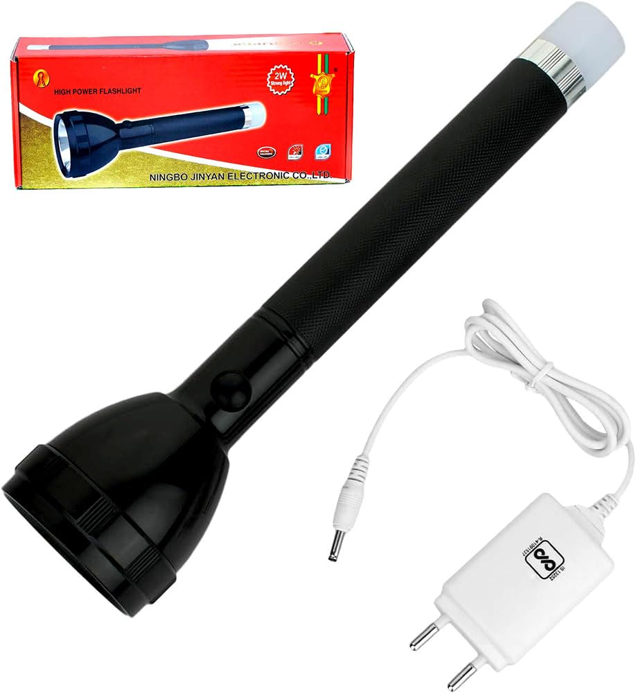 Black Charkee 40W rechargeable high-power emergency flashlight by 7878 with long-lasting LED light for outdoor and safety use