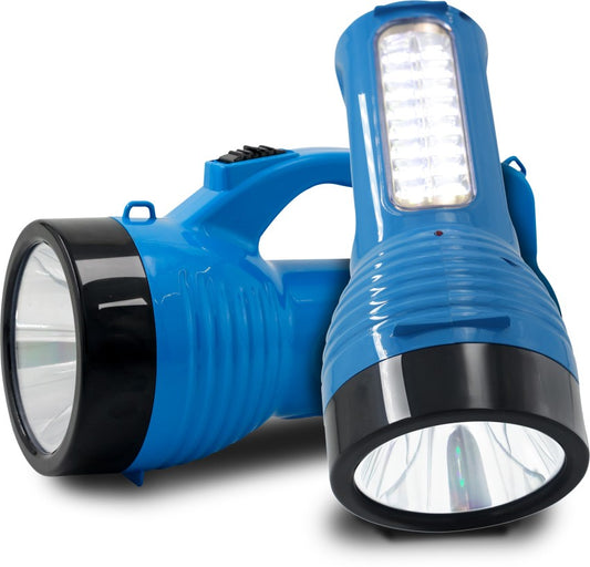Multicolor Charkee 30W rechargeable torch emergency light by 7878, compact with bright illumination for emergency use.
