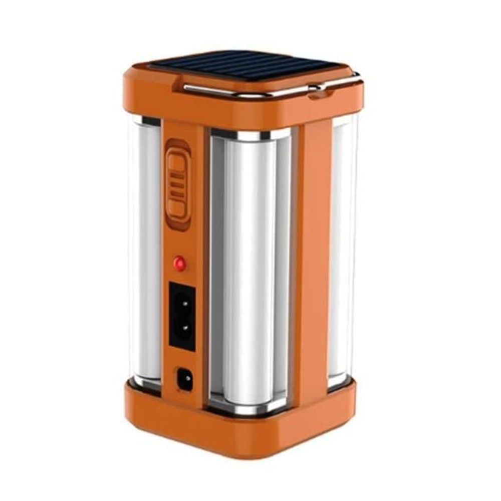 White Charkee 9W 4-tube emergency lantern with 360-degree brightness, rechargeable, and 6-hour runtime for emergency use.
