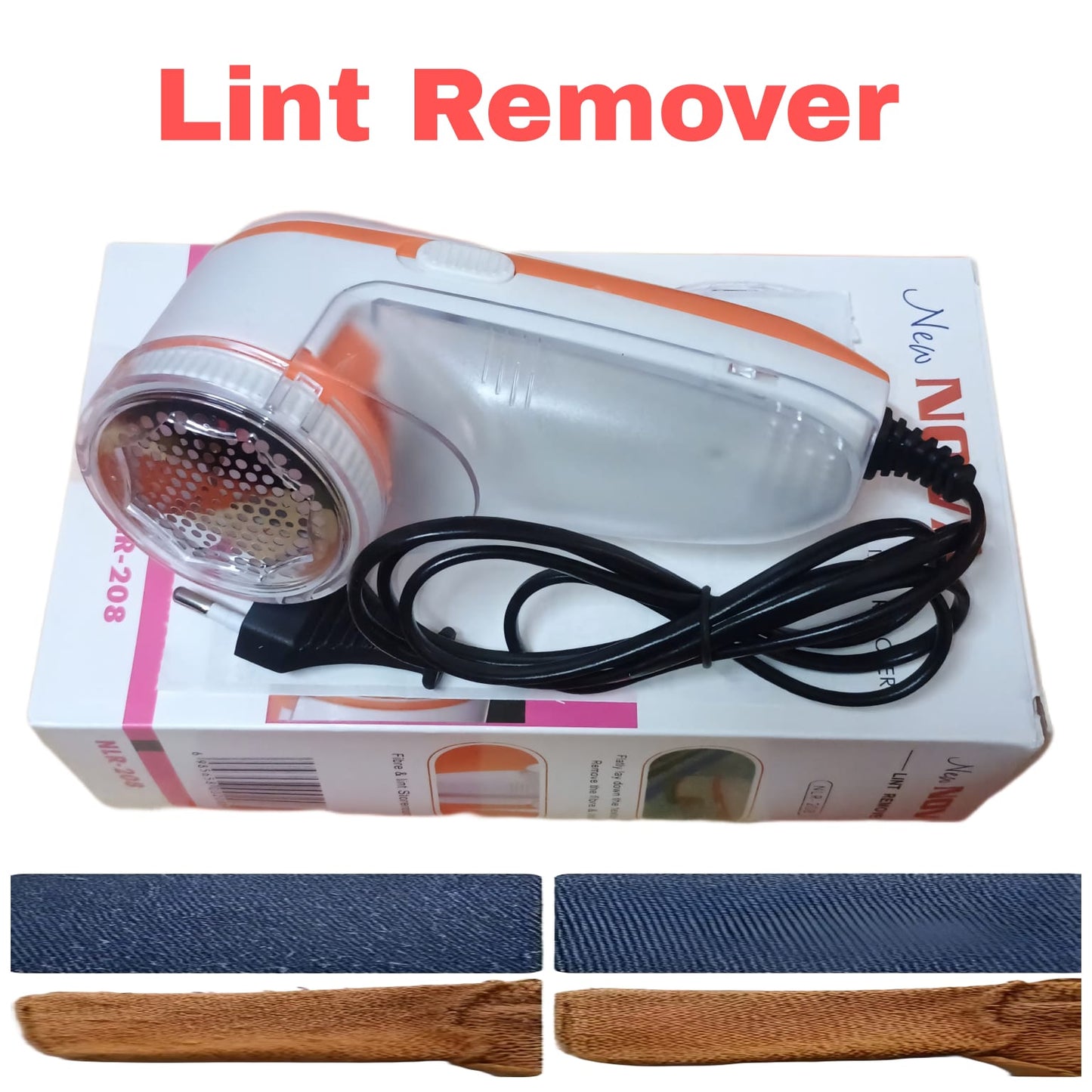 Orange 7878 Charkee lint remover shaver for woolen clothes, compact and easy to use lint shaver pack of 1.