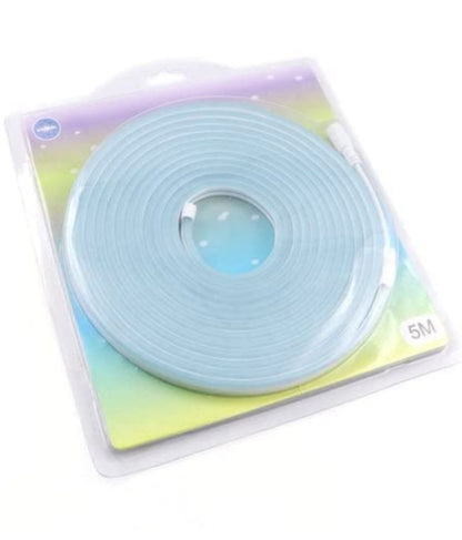 Blue Charkee 12V cuttable LED neon flexible light strip for cars, 50W night lights, vibrant and easy to install.
