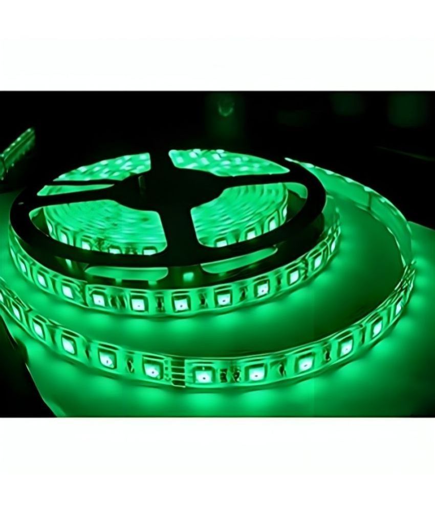 Charkee Green 5-meter waterproof LED strip light with multicolor remote control for night lighting and decorative use.