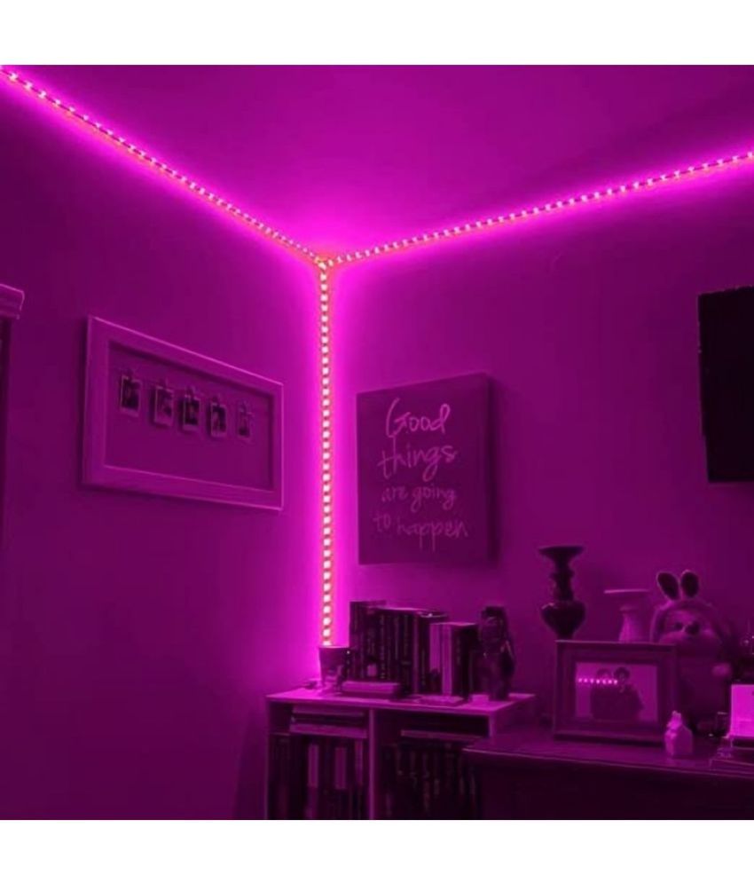Pink Charkee RGB LED strip light, flexible waterproof night light tape with safe ribbon design, pack of 1.