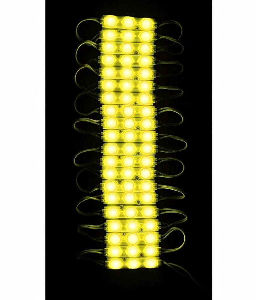 Yellow Charkee 3LED strip night lights, waterproof 12V 5730 LED SMD pack of 20 for indoor or outdoor use.