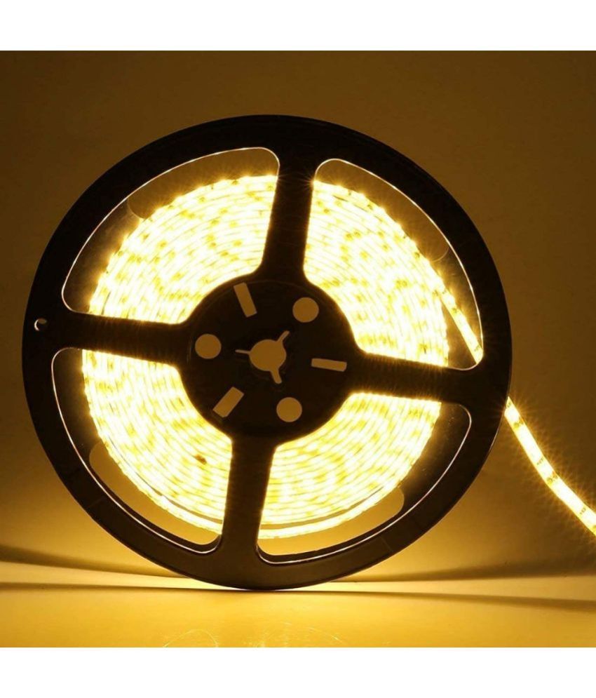 7878 Charkee Yellow 5m warm white LED strip light for night lighting, featuring 120 LEDs for soft, ambient illumination.