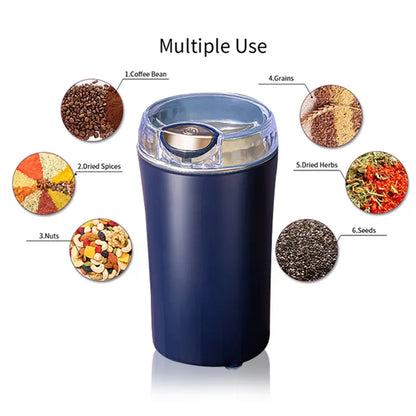 Wukusy 5324 Mini Mixer and Coffee Grinder, portable electric grinder for coffee beans, compact design for home and office use