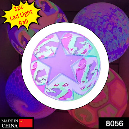 Wukusy 8056 bouncy stress relief rubber toy ball with LED lights, fun play toy for kids, small rubber ball in vibrant colors
