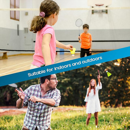Set of six durable plastic shuttlecocks by Wukusy, showing lightweight design ideal for badminton games.