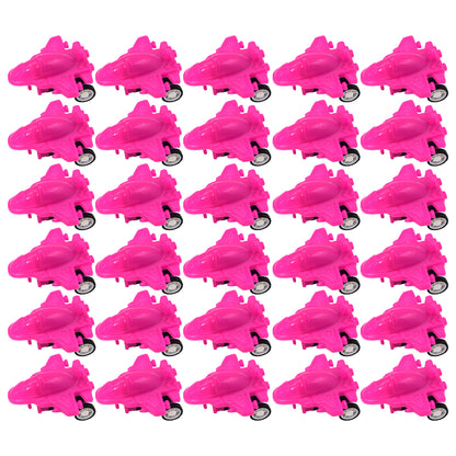Set of 30 Wukusy 4430 Int Pull Back Mini Planes toy set with colorful small plastic airplanes on a white background.
