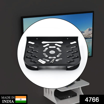 Wukusy TV setup box stand holding various technical devices, used for organizing and supporting setup boxes.
