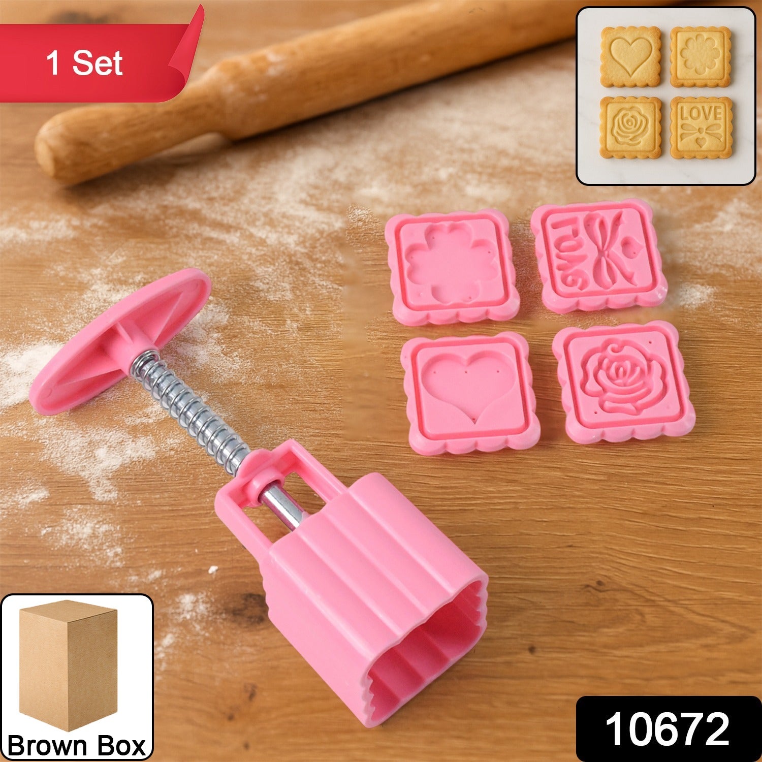 Wukusy multipurpose cookie and biscuit stamp mold set with press handle for shaping baked goods in home and kitchen baking.