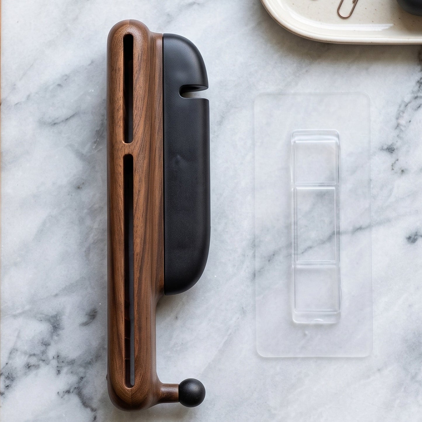 Wall Mounted Knife Holder With Hooks And Roll Bag Dispenser For Kitchen Storage