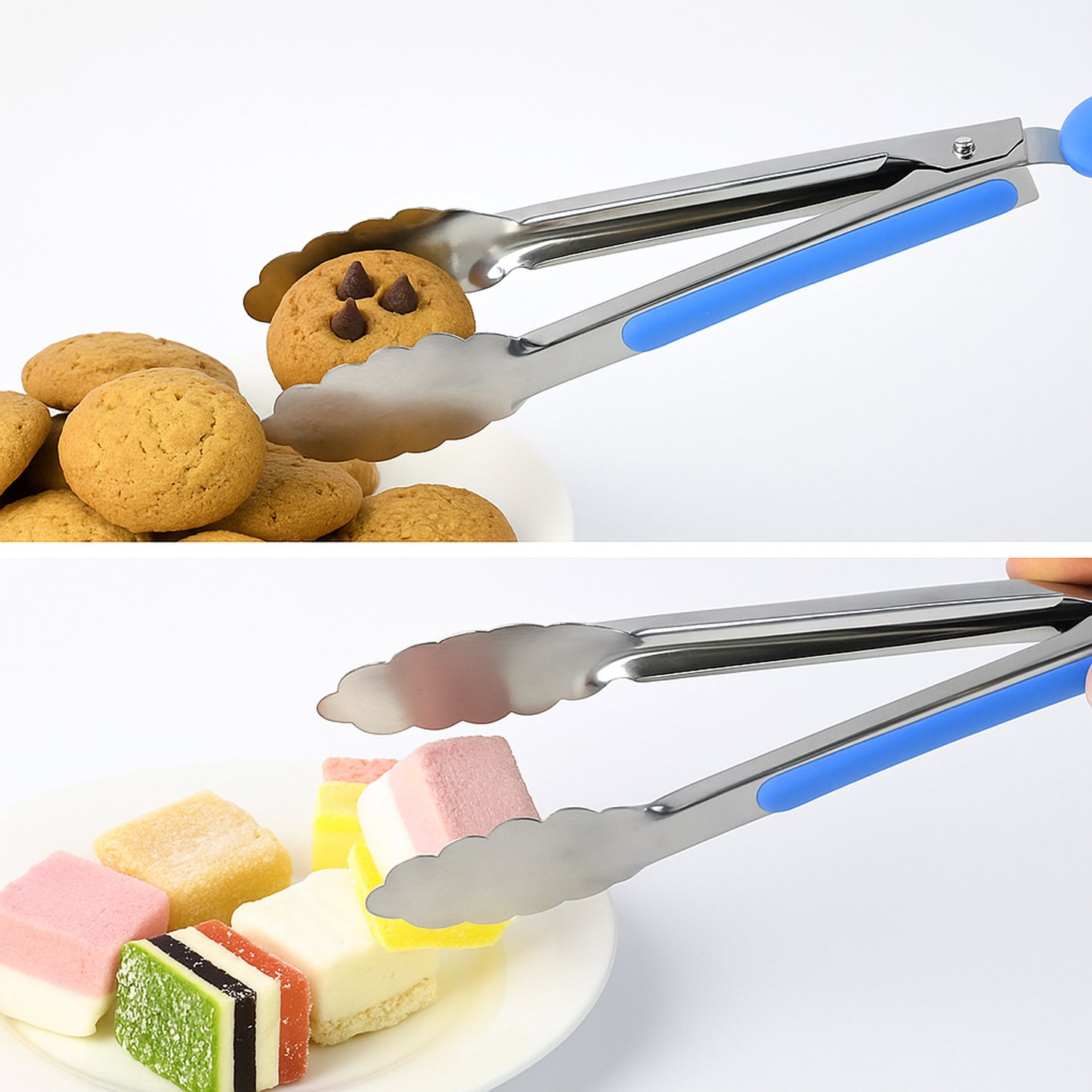 Wukusy Supermom stainless steel chef serving tong for kitchen, featuring a sleek design and durable construction for handling food.