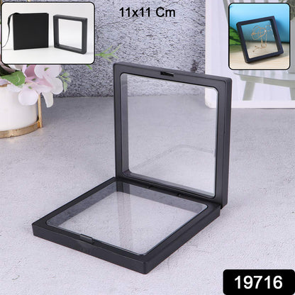 Clear jewellery display box from Wukusy, 11x11 cm, perfect for organizing and showcasing jewelry at home.
