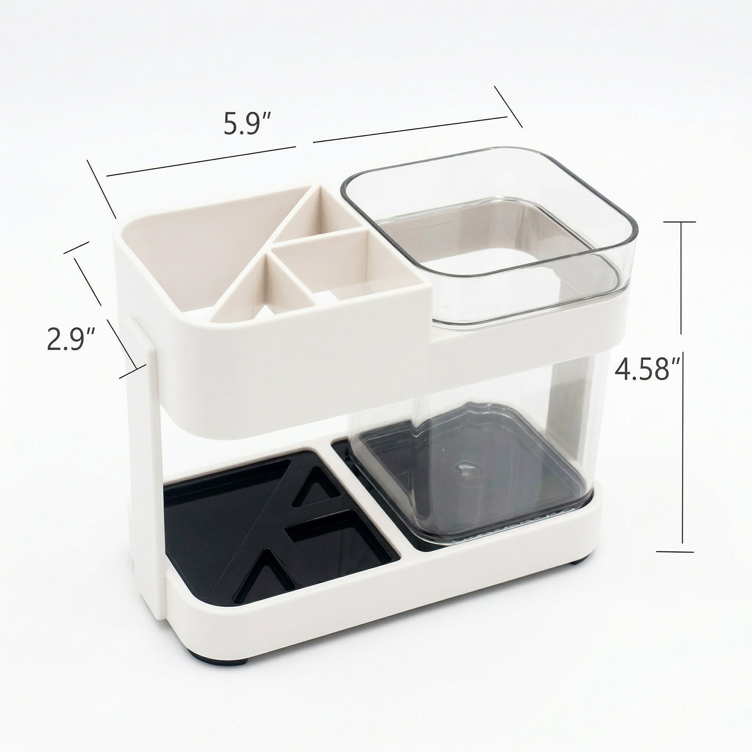 Wukusy multipurpose toothbrush and toothpaste stand holder set with slots for brushes and toothpaste tube, organized and accessible.