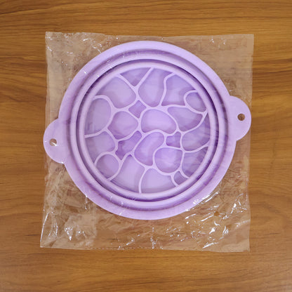 Wukusy folding silicone facial ice bath bowl shown open with smooth silicone surface, ideal for skincare and facial cooling treatments.