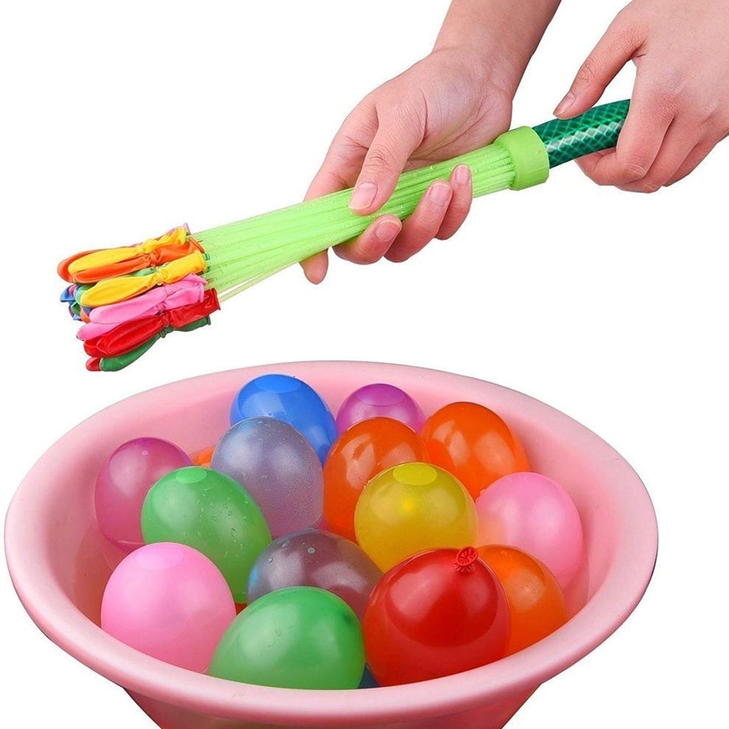 Colorful Wukusy Holi Magic Water Balloons for kids, includes 111 multicolor water balloons ready for outdoor play.